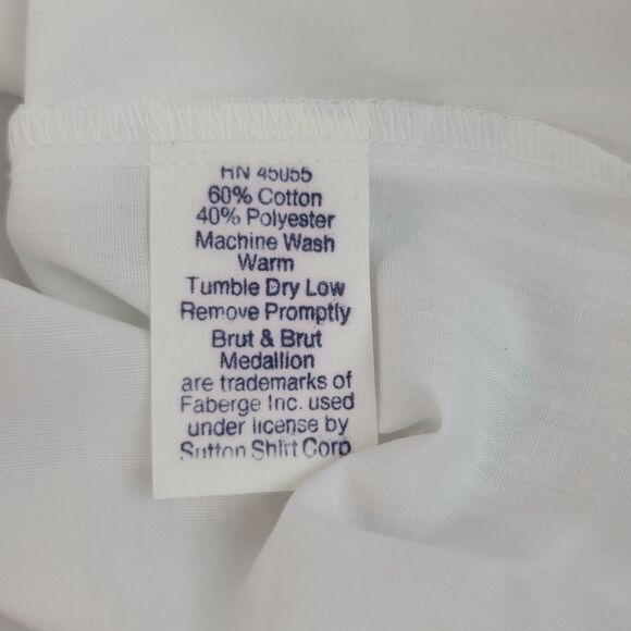 Brut Single Needle Tailoring White Long Sleeve Button Shirt size 15 (32/33) NWT - Picture 4 of 8